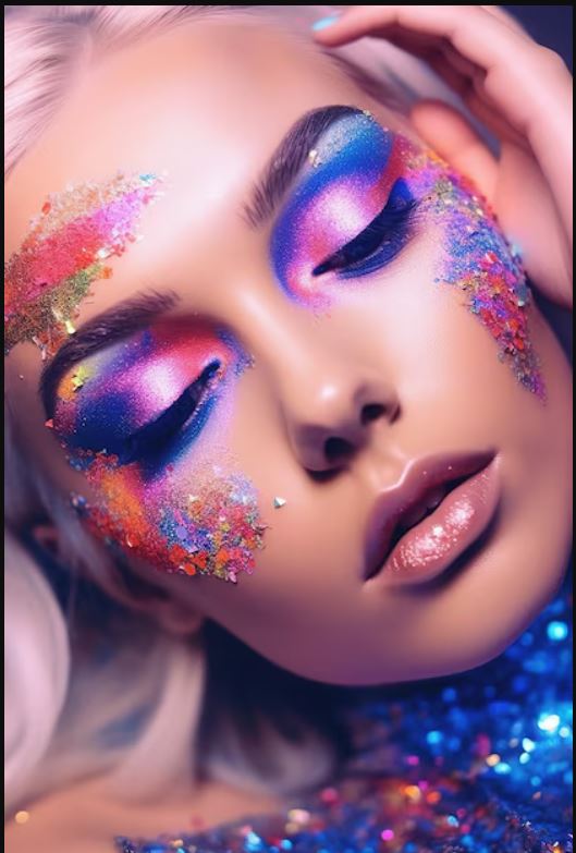 makijaż brokatowy ai